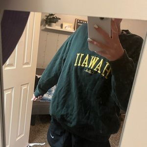 Dark green Hawaii crew. Similar to one on Brandy Melville, no tags